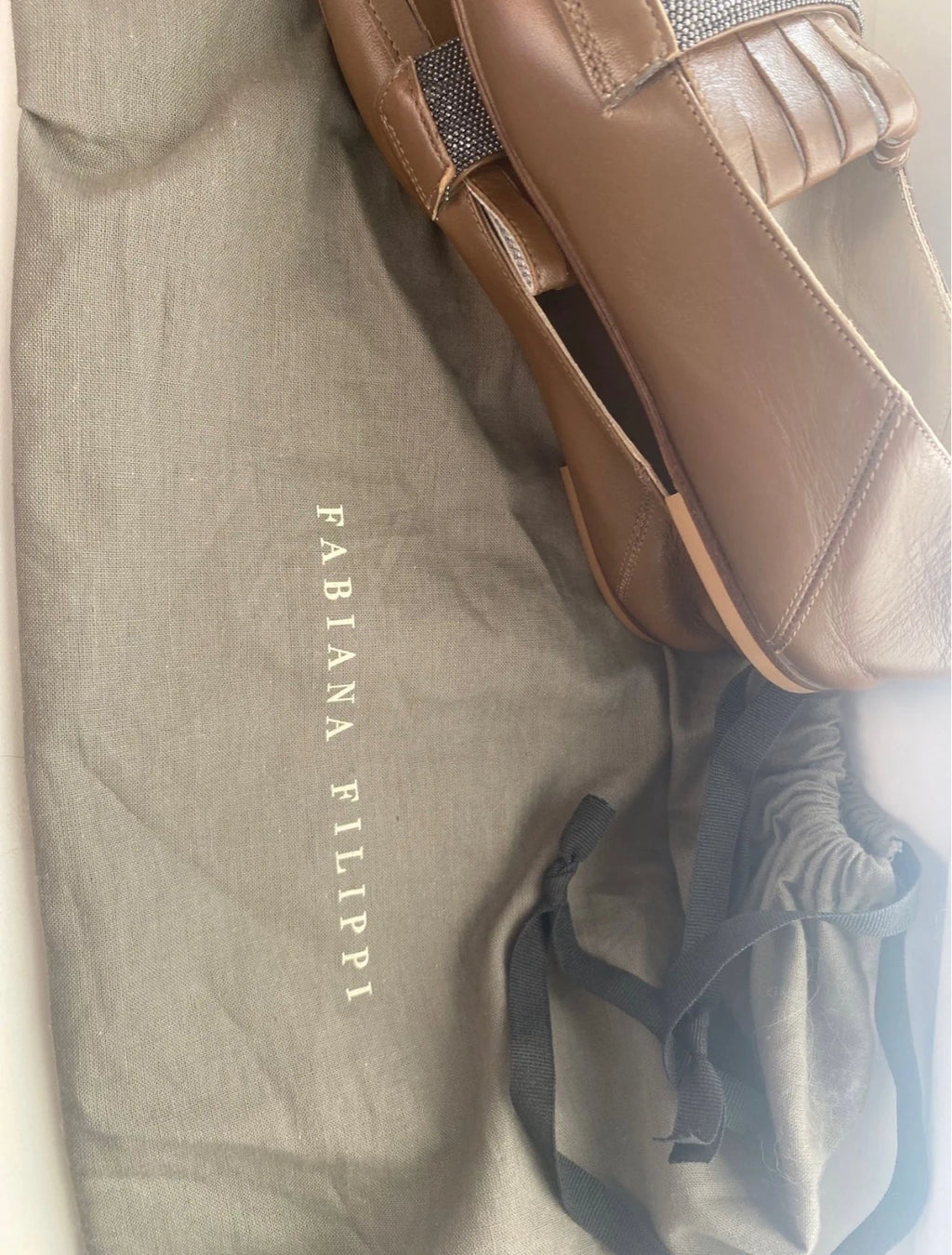 Fabiana Filippi new beige leather loafers - view 6