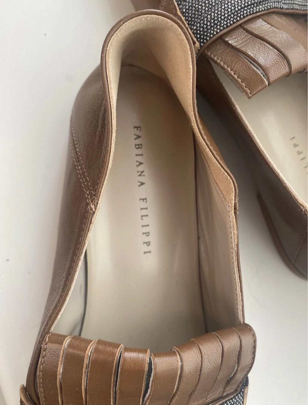 Fabiana Filippi new beige leather loafers - view 3
