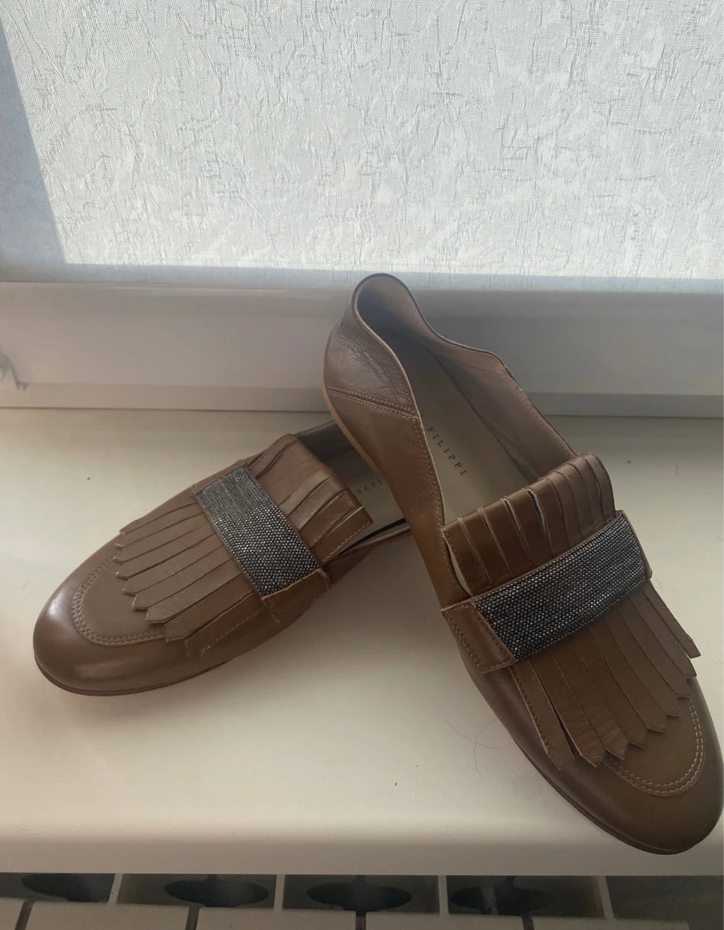 Fabiana Filippi new beige leather loafers - view 2