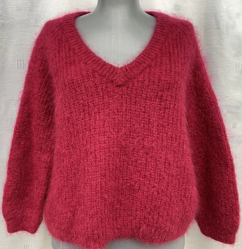 Des Petits Hauts Bulin kid mohair burgundy sweater jumper - view 3