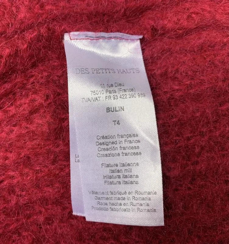 Des Petits Hauts Bulin kid mohair burgundy sweater jumper - view 6