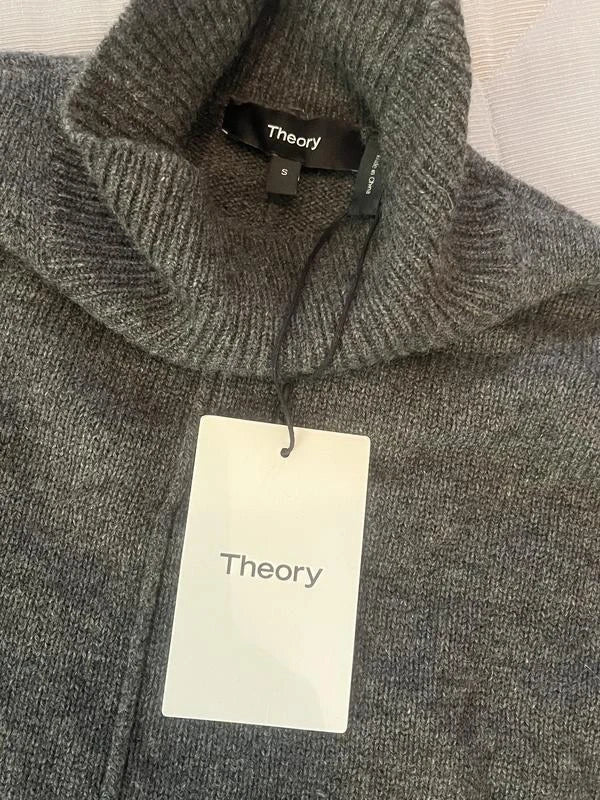 Theory new grey cashmere turtleneck sweater - view 2