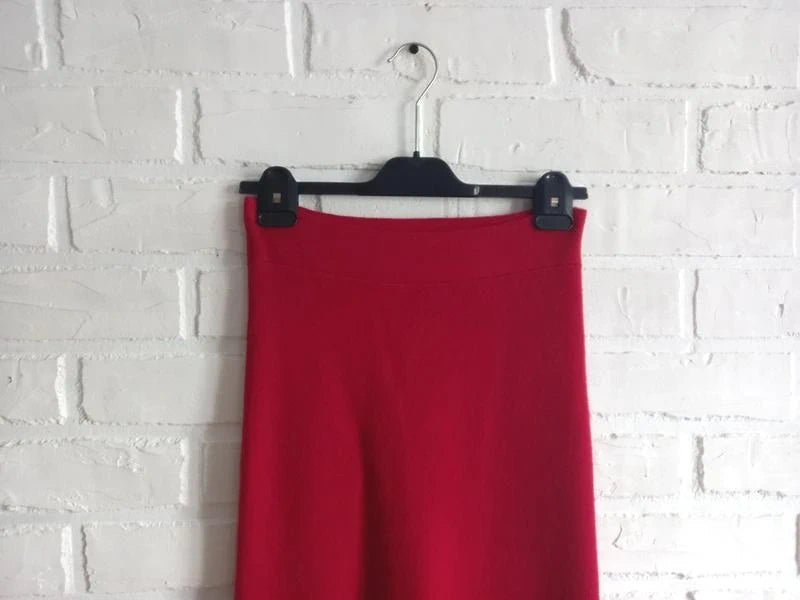 Equipment red 100% cashmere long skirt - view 3