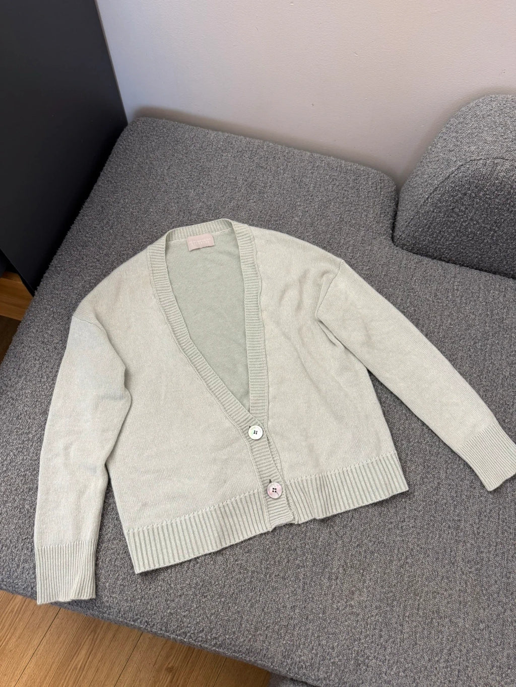 Hemisphere turquoise cashmere cotton silk blend cardigan