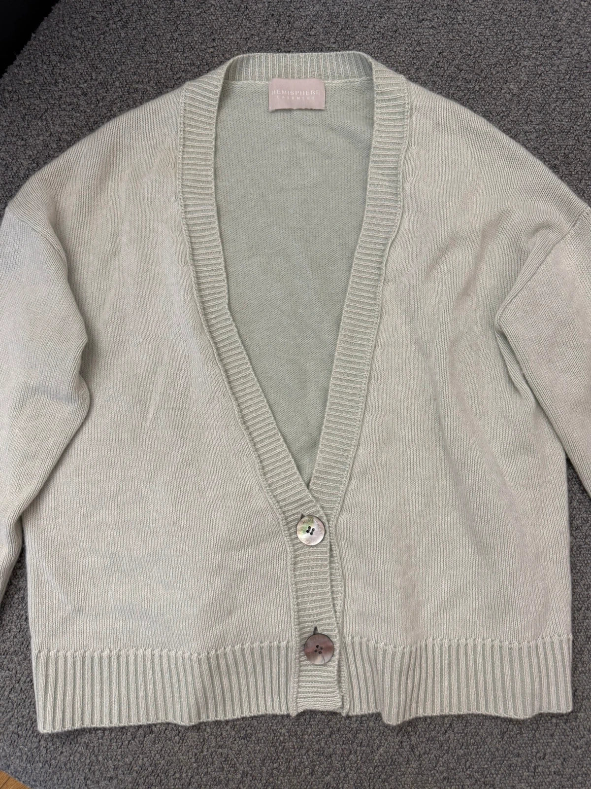Hemisphere turquoise cashmere cotton silk blend cardigan - view 2