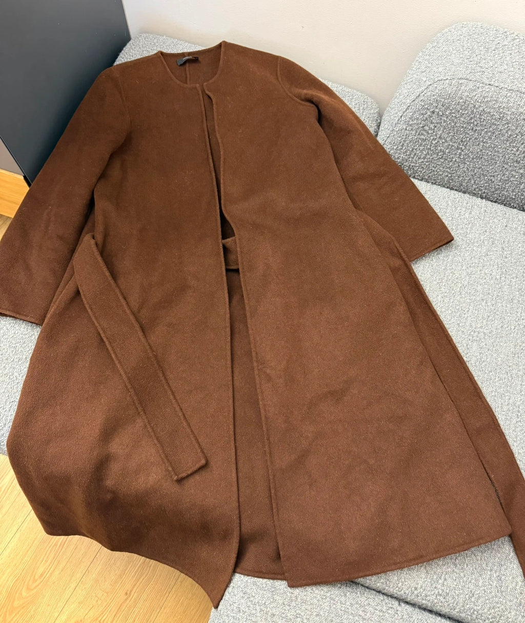 Joseph Oslo dbl cashmere brown belted coat