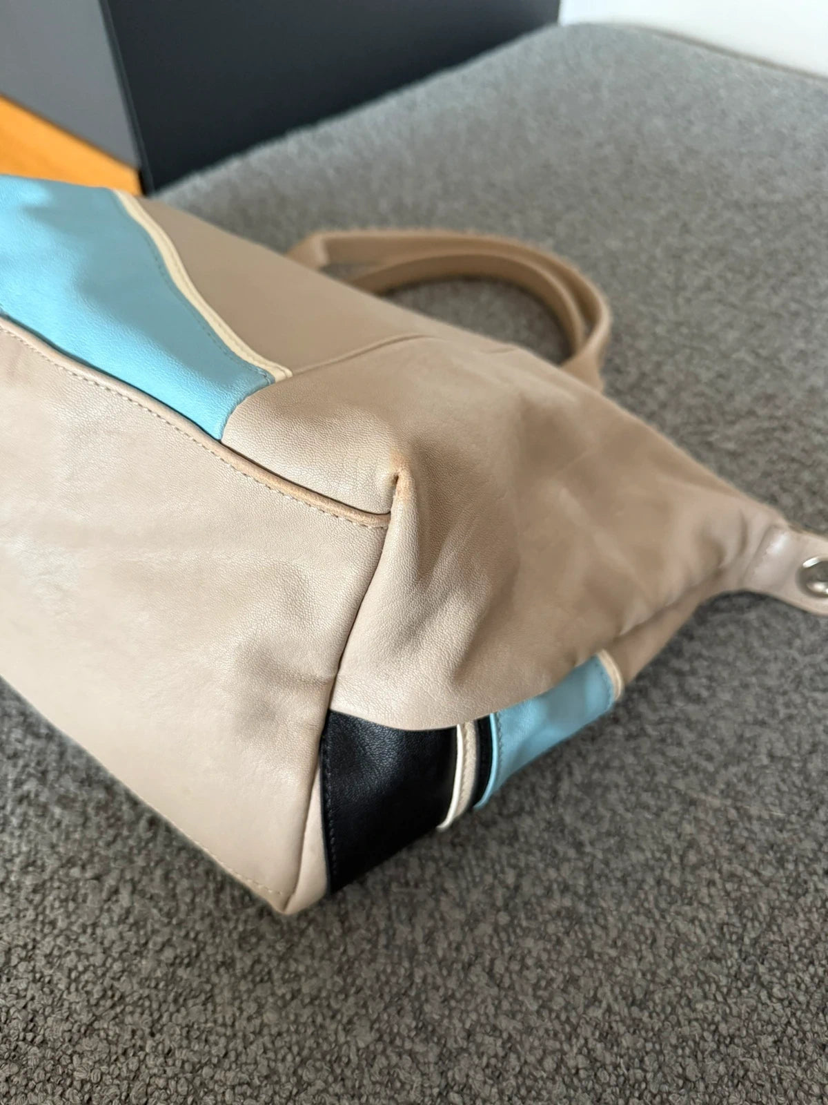 Longchamp le pliage grey blue leather small bag - view 11