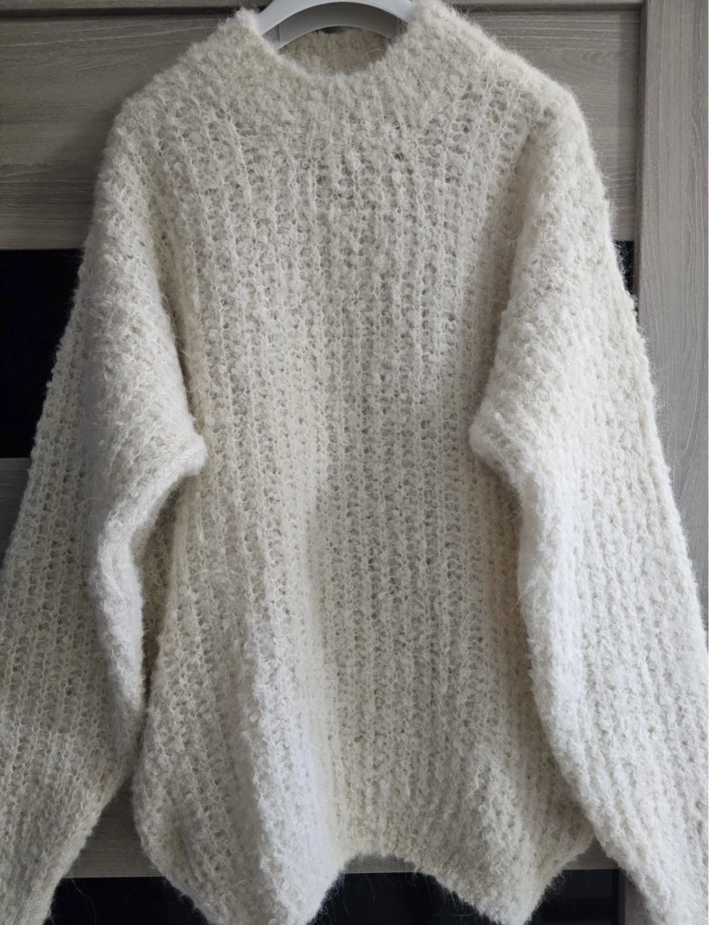 Thinking MU white superfine alpaca sweater