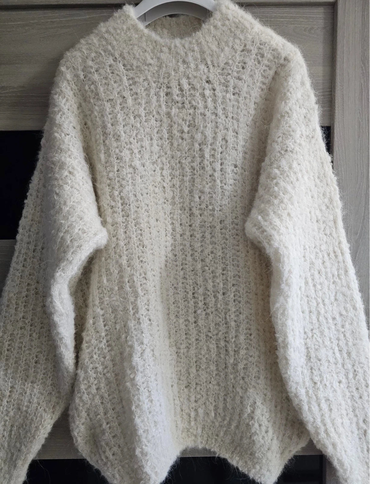 Thinking MU white superfine alpaca sweater