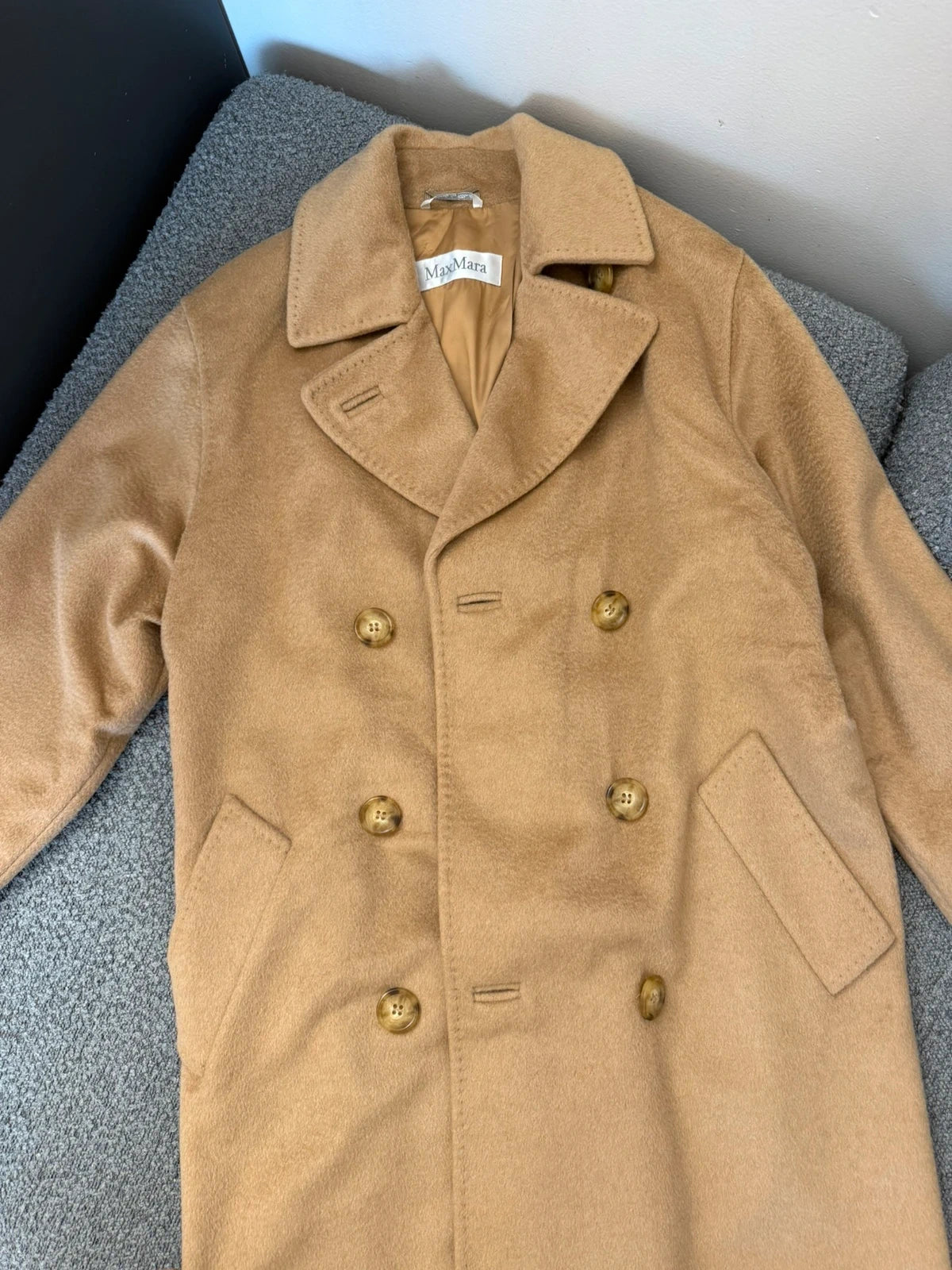 Max Mara beige 100% CAMEL wool long coat - view 7