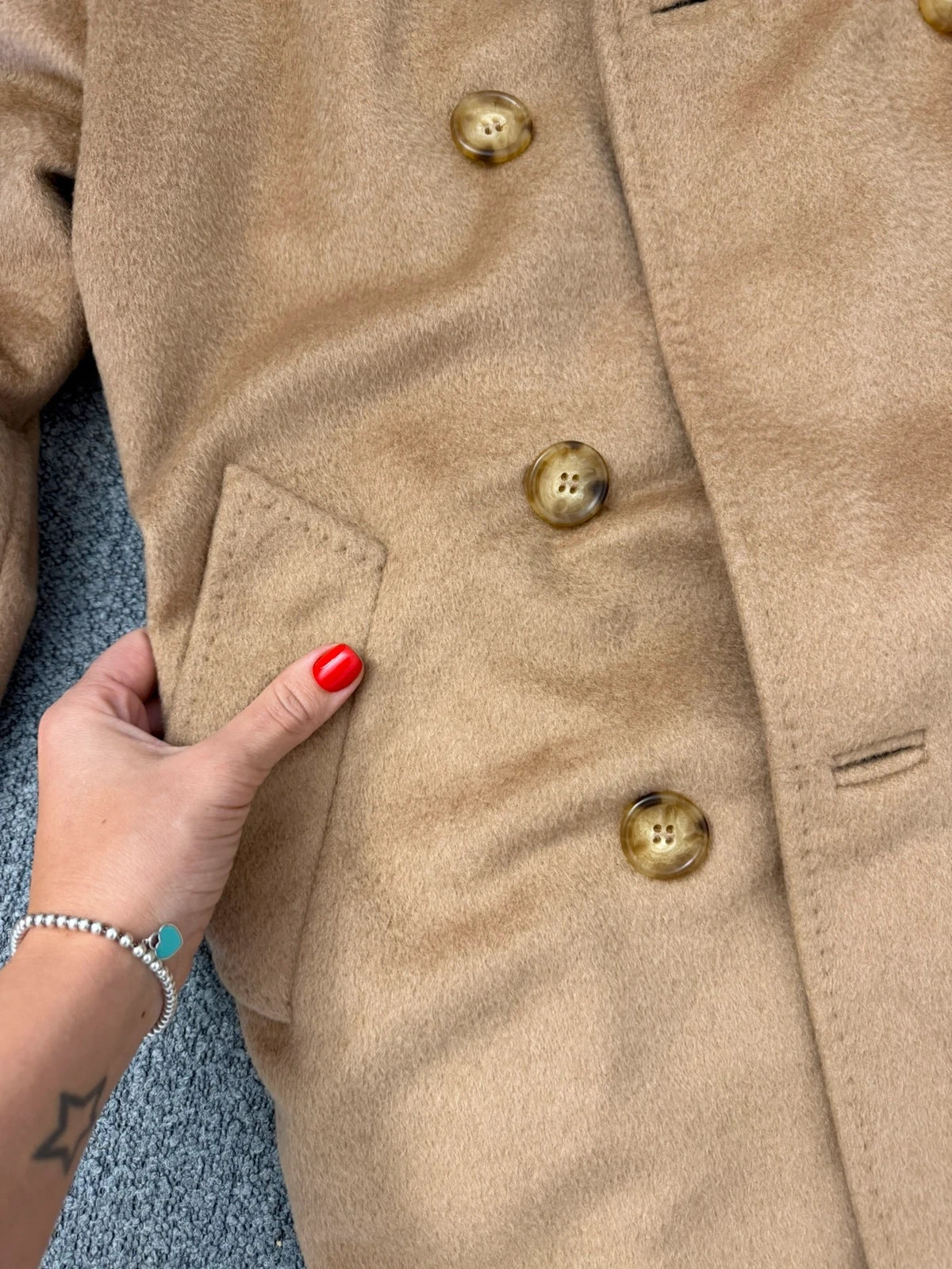 Max Mara beige 100% CAMEL wool long coat - view 3