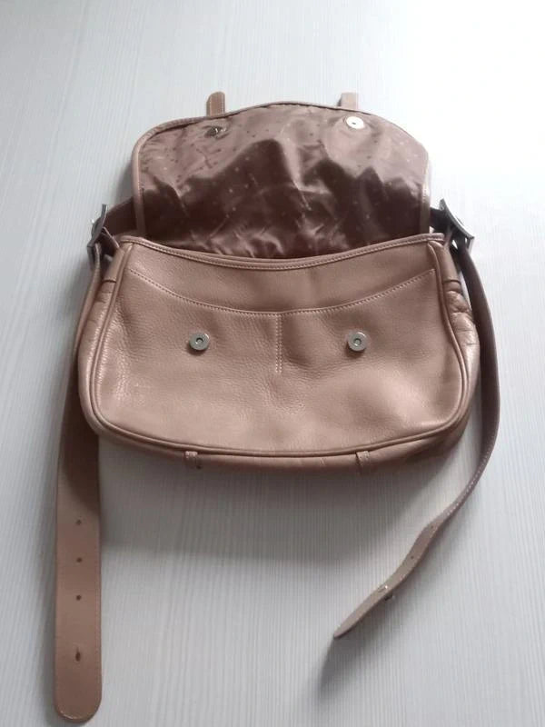 Longchamp cosmos beige leather messenger bag - view 4