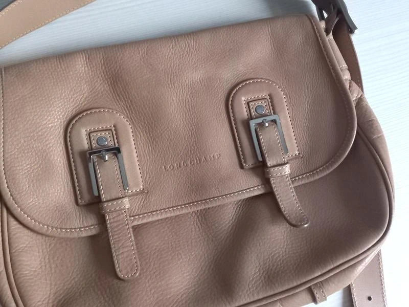 Longchamp cosmos beige leather messenger bag - view 5