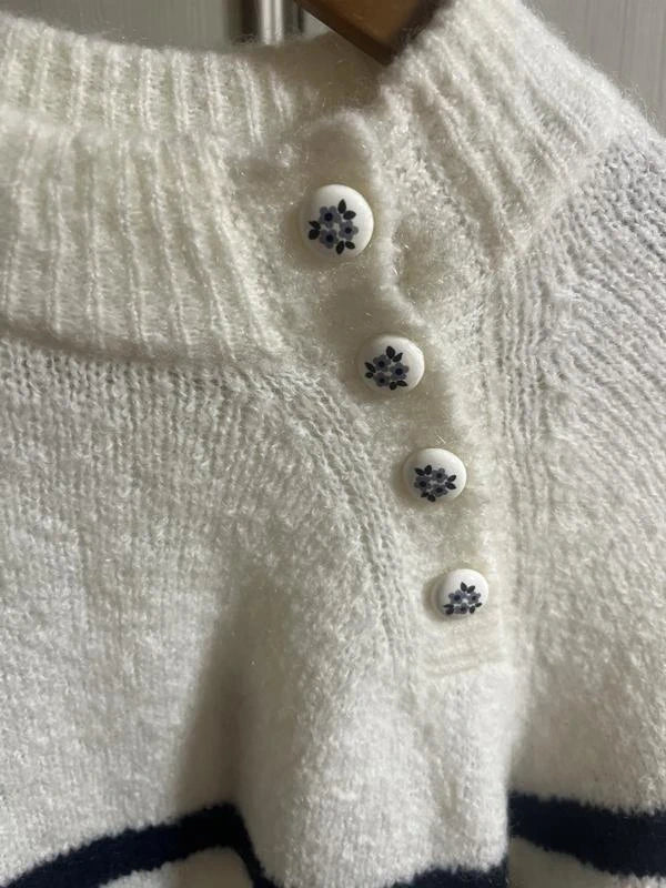 Des Petits Hauts chico kid mohair striped sweater - view 3