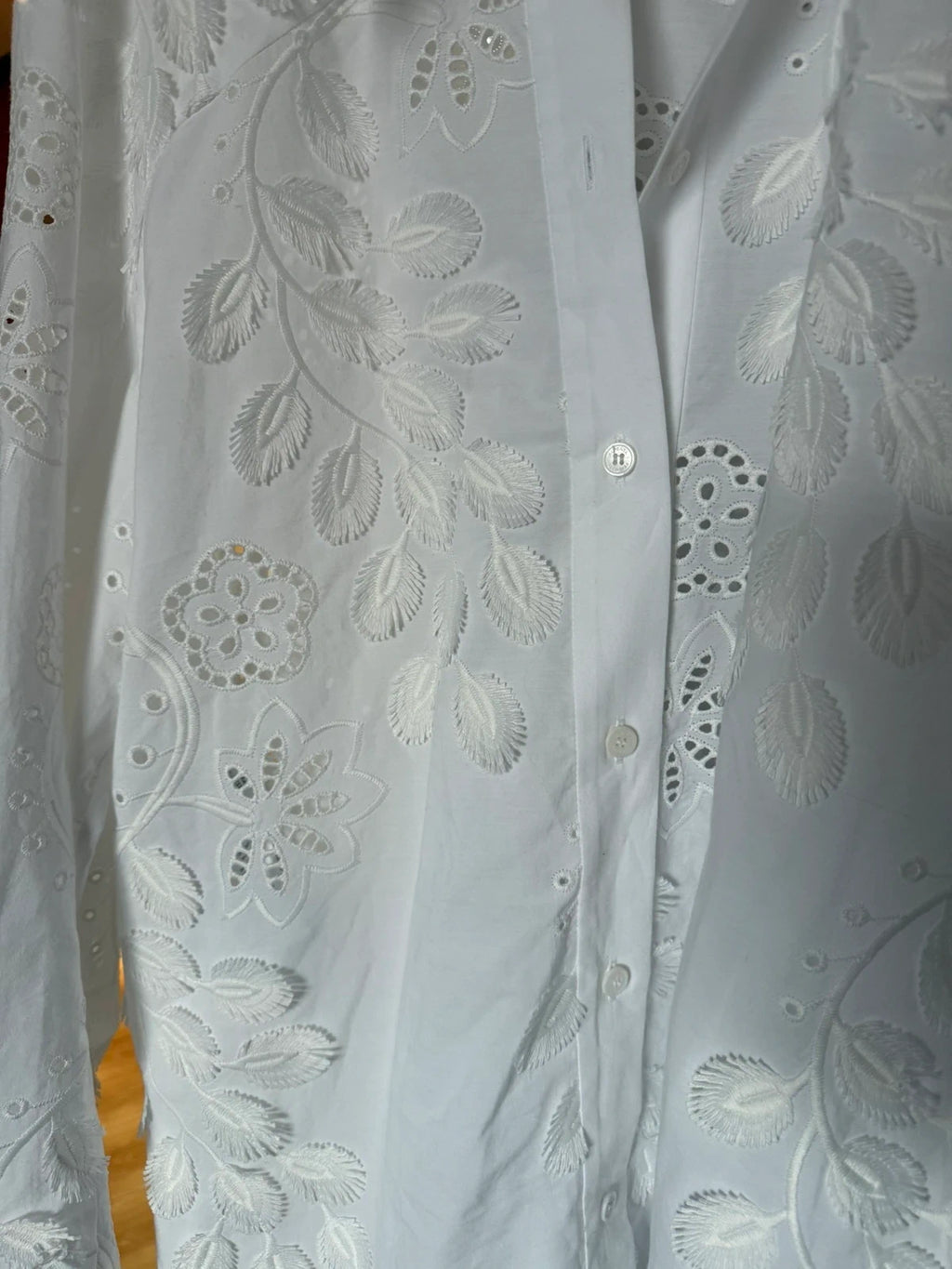 Alberta Ferretti white cotton embroidered shirt blouse - view 2
