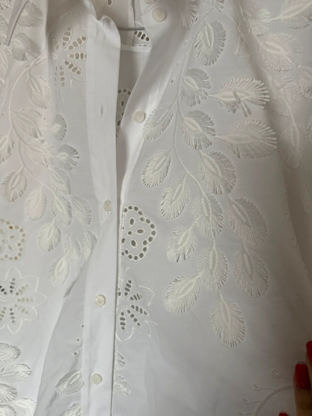 Alberta Ferretti white cotton embroidered shirt blouse - view 5