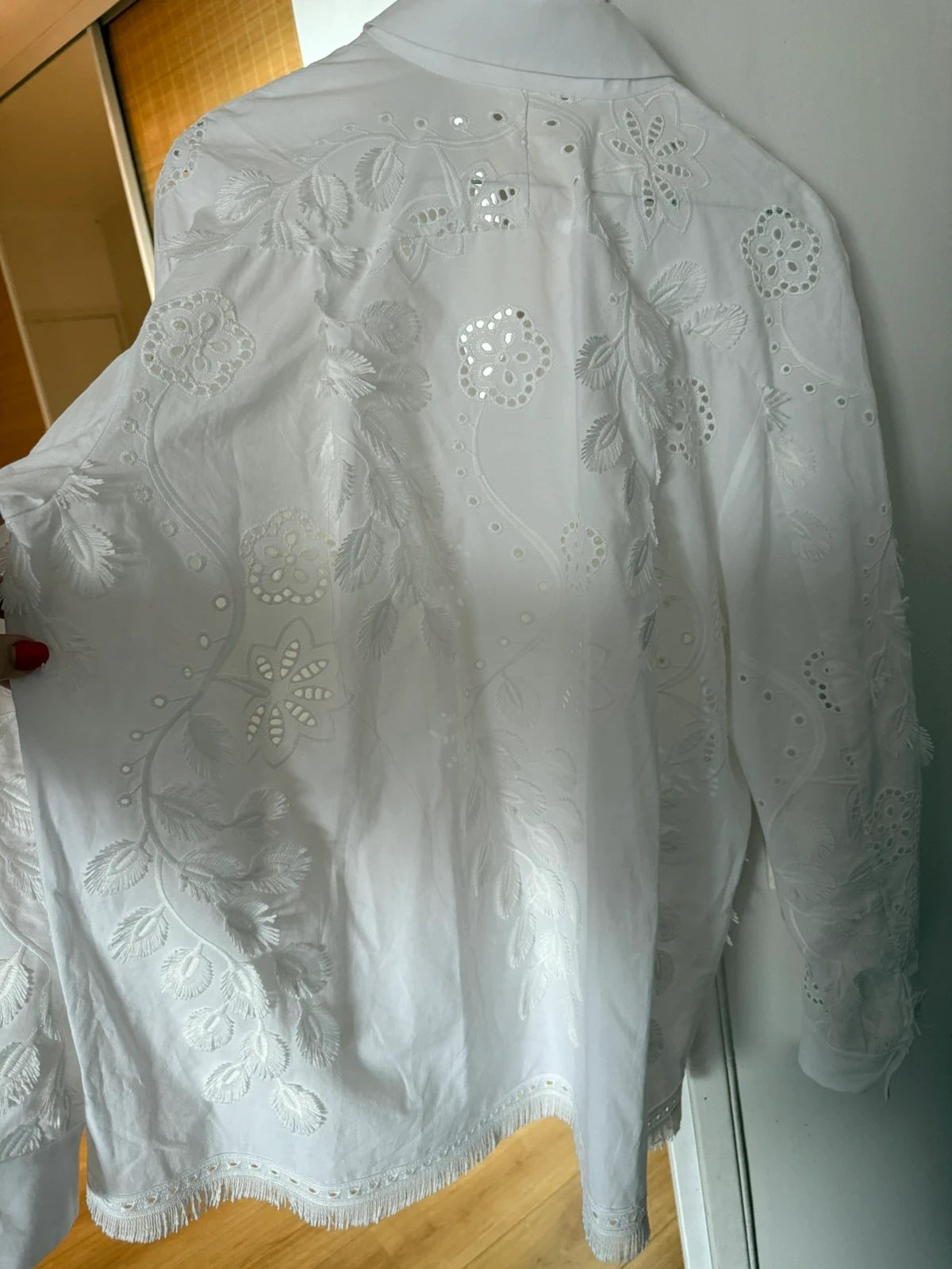 Alberta Ferretti white cotton embroidered shirt blouse - view 11