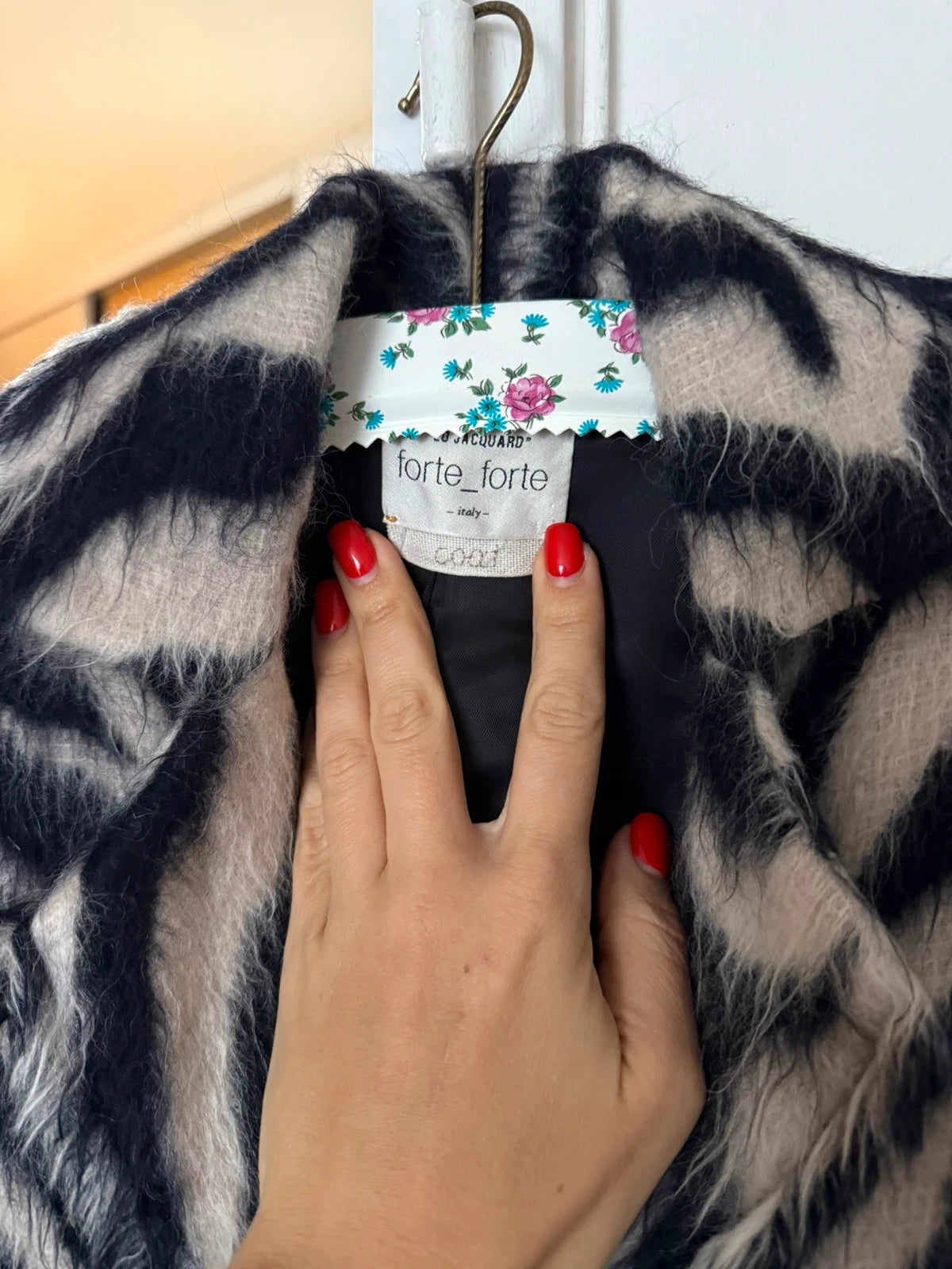 Forte Forte new zebra print wool alpaca coat jacket - view 3