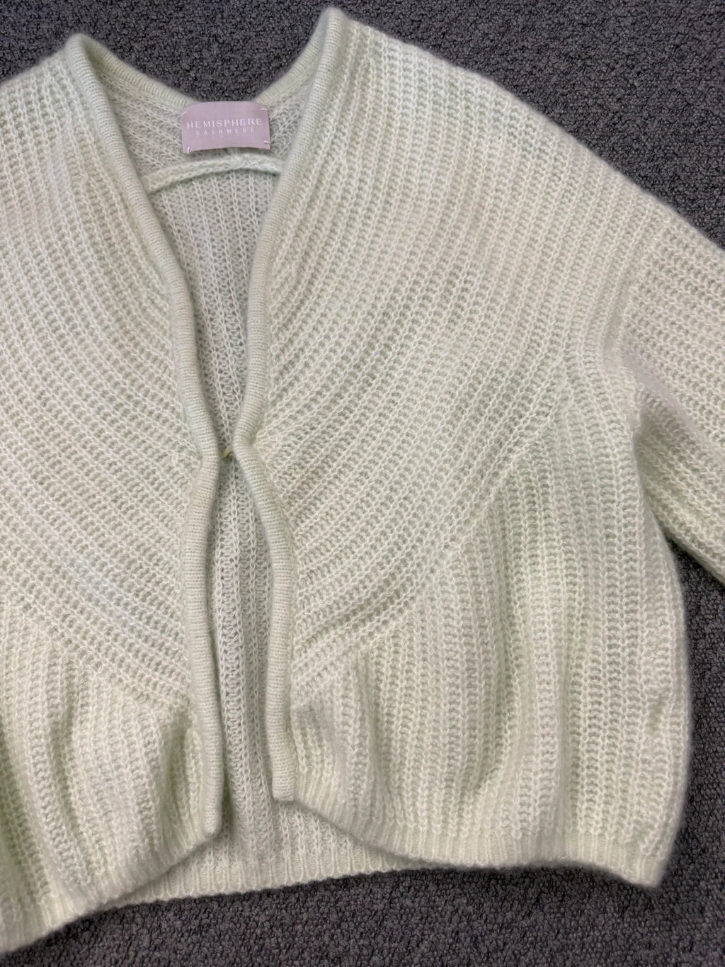 Hemisphere new light green cashmere cotton cardigan - view 3