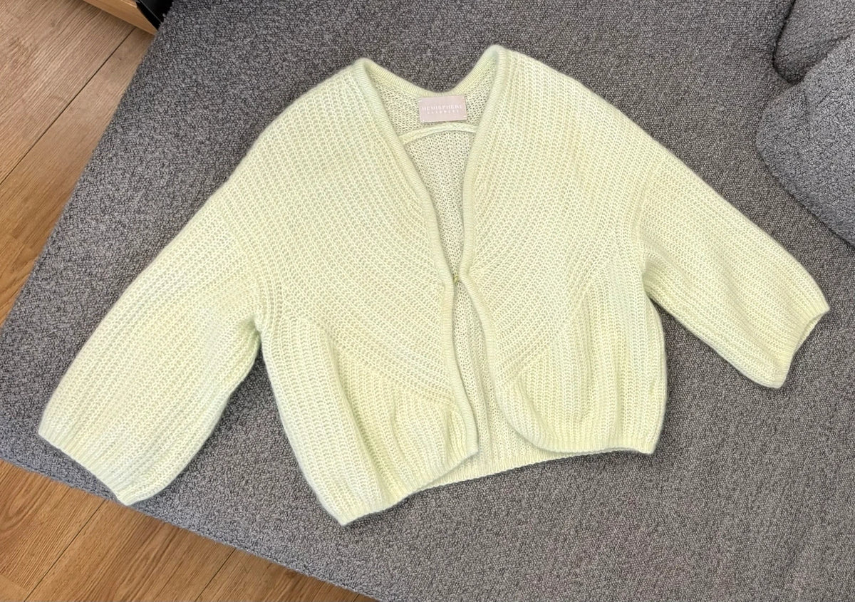 Hemisphere new light green cashmere cotton cardigan - view 2