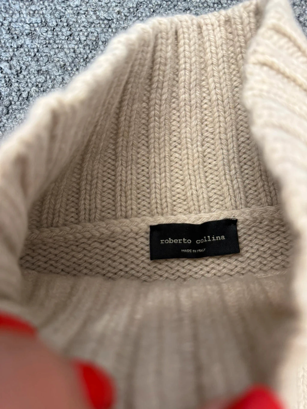 Roberto Collina beige wool cashmere crop turtleneck sweater - view 4