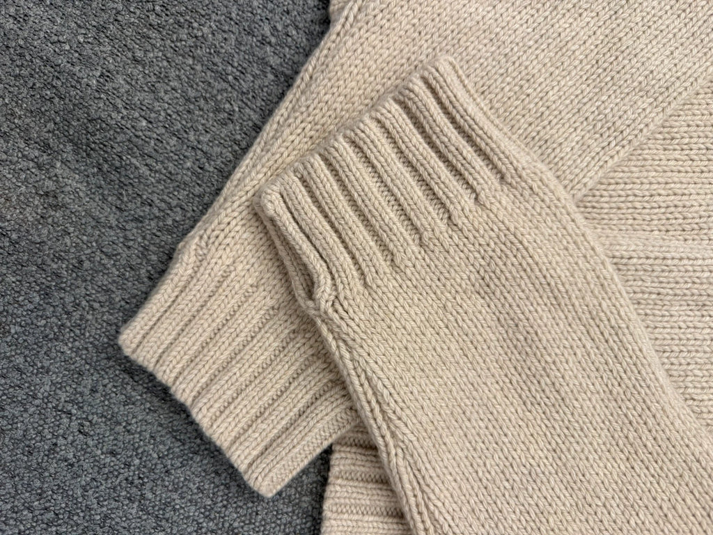 Roberto Collina beige wool cashmere crop turtleneck sweater - view 3