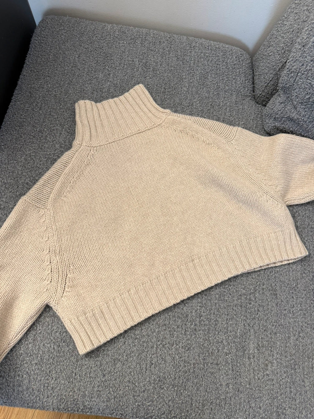 Roberto Collina beige wool cashmere crop turtleneck sweater - view 7