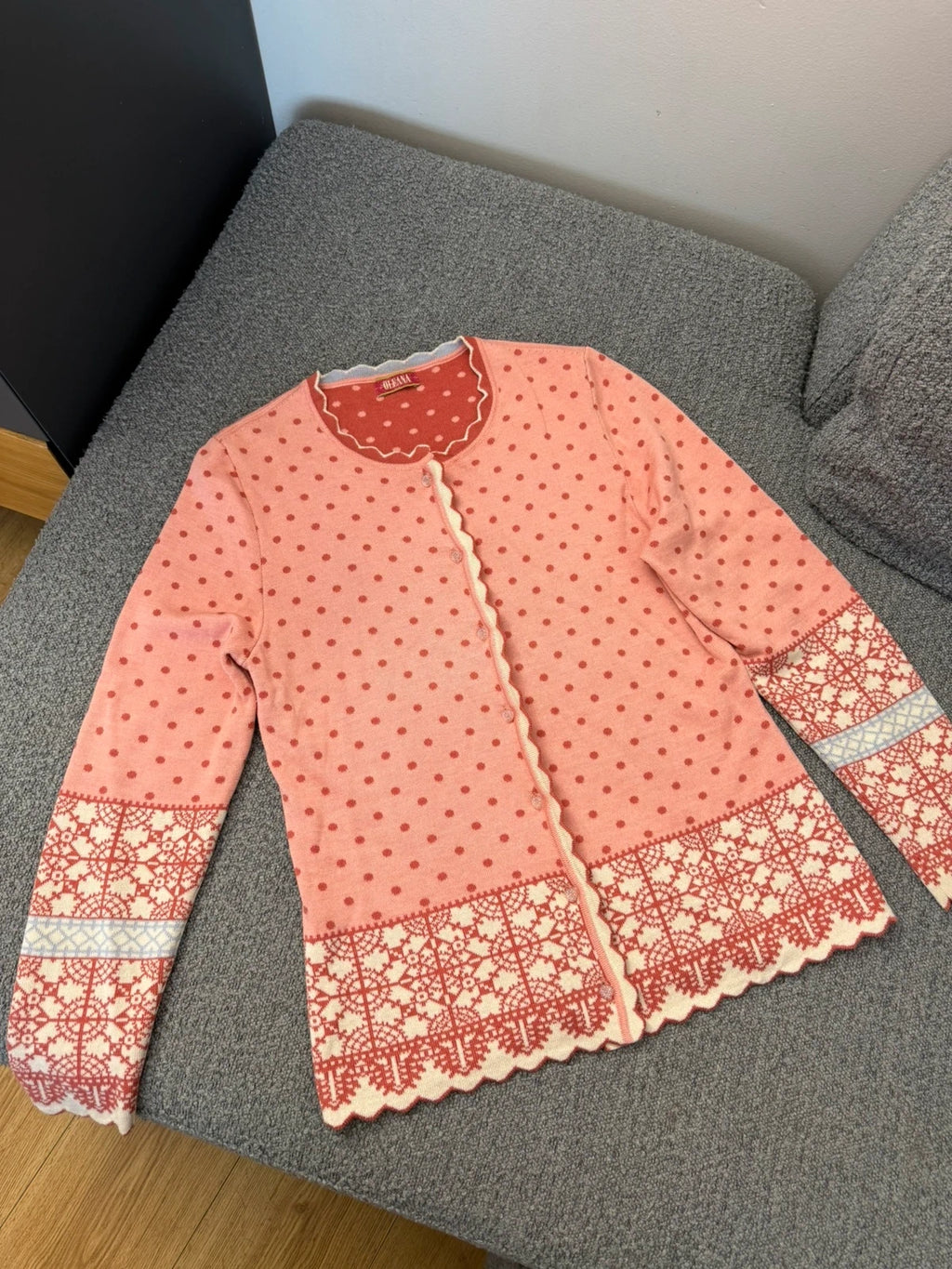 Oleana espeland silk wool pink cardigan