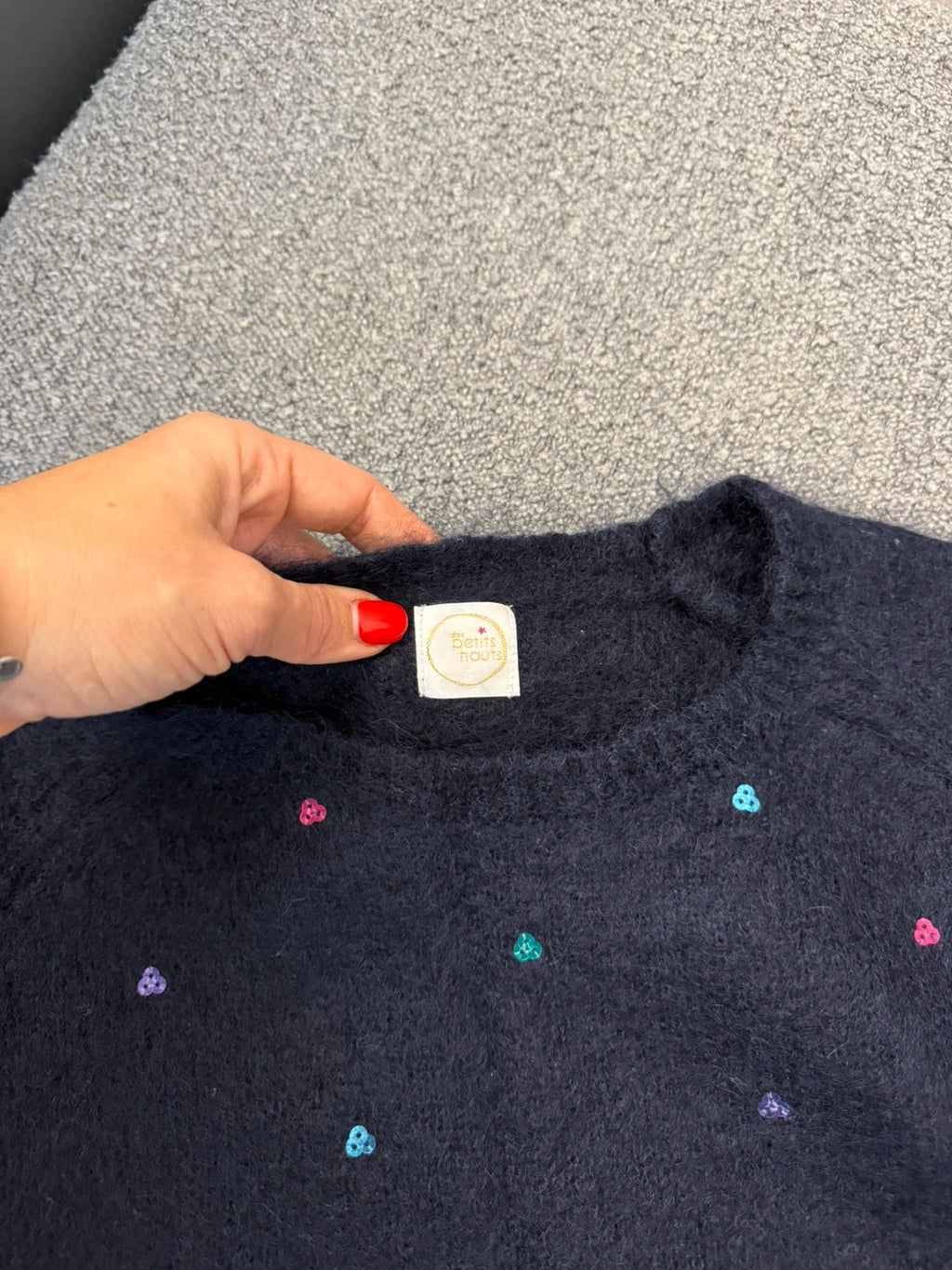 Des Petits Hauts kid mohair sequin decorated jumper sweater - view 5