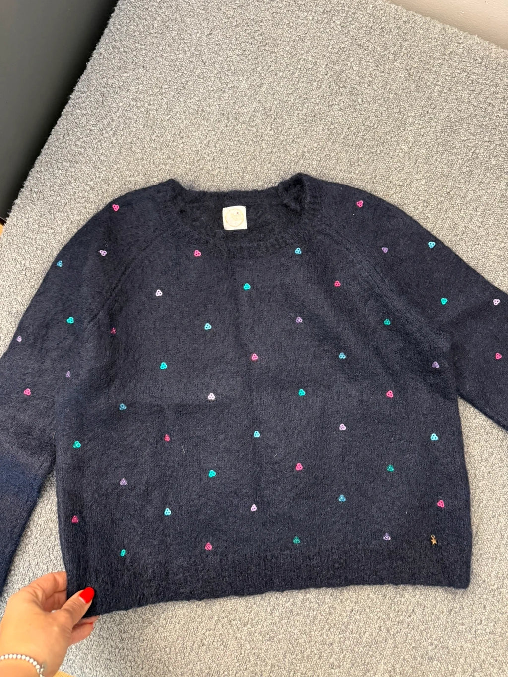 Des Petits Hauts kid mohair sequin decorated jumper sweater - view 2