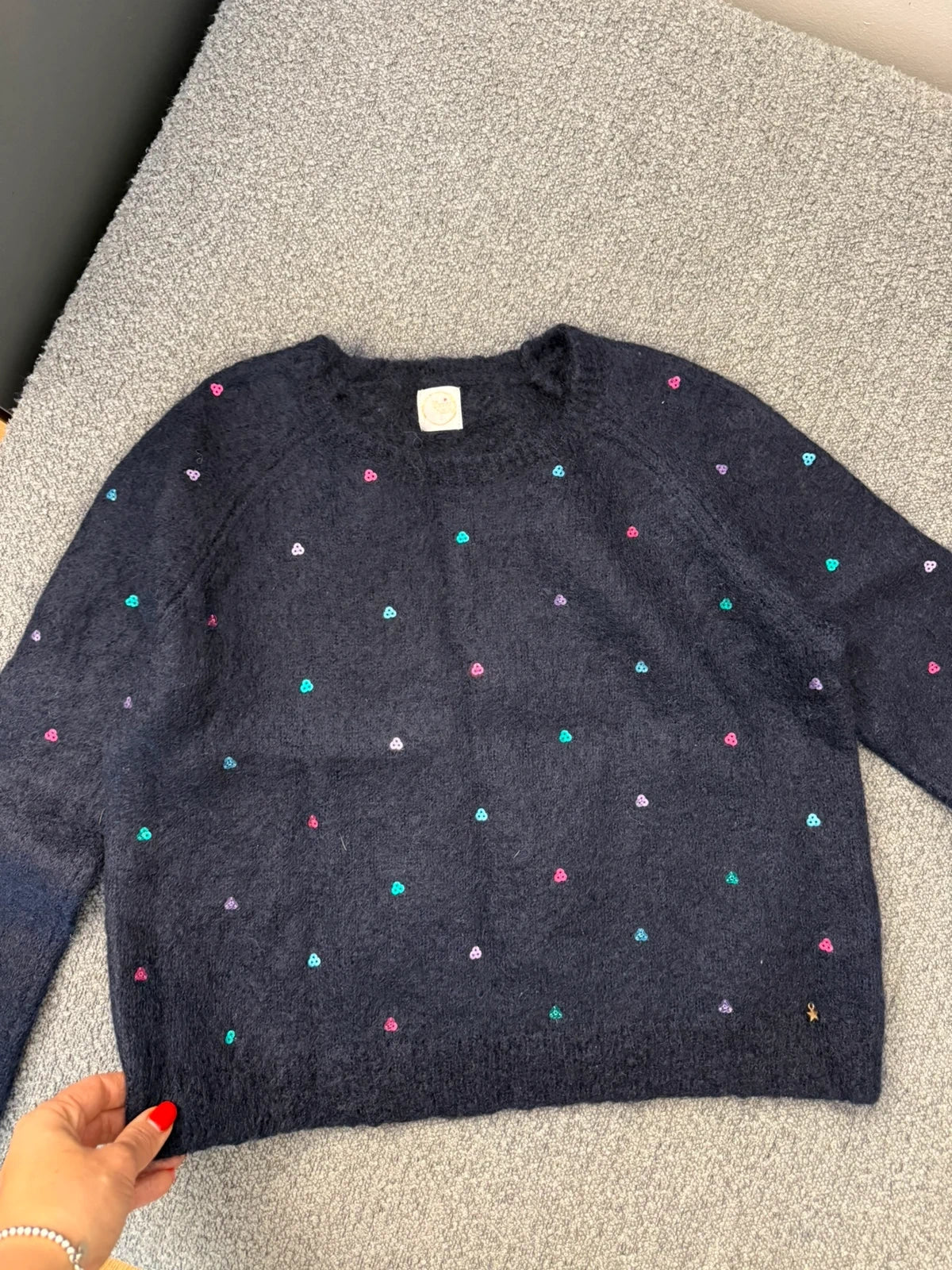 Des Petits Hauts kid mohair sequin decorated jumper sweater - view 2