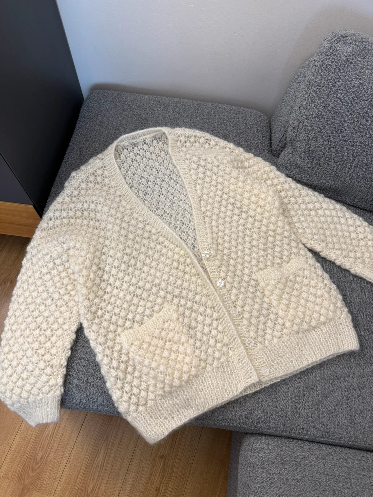 Mes Demoiselles snow white new mohair knitted cardigan