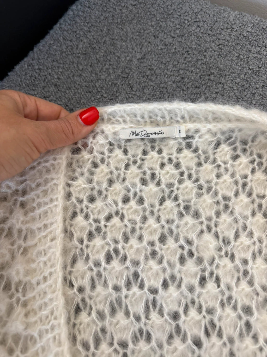 Mes Demoiselles snow white new mohair knitted cardigan - view 3