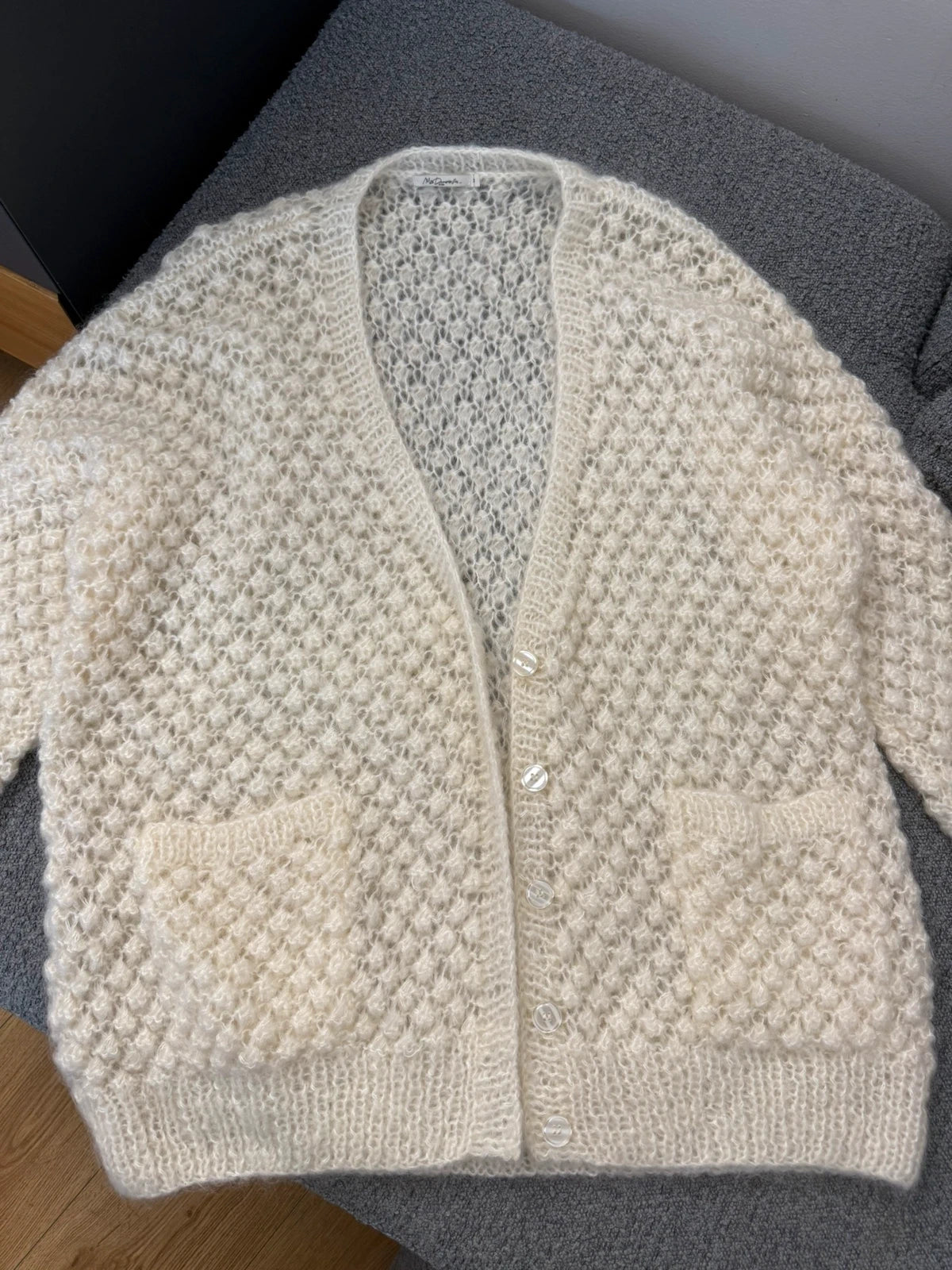 Mes Demoiselles snow white new mohair knitted cardigan - view 2