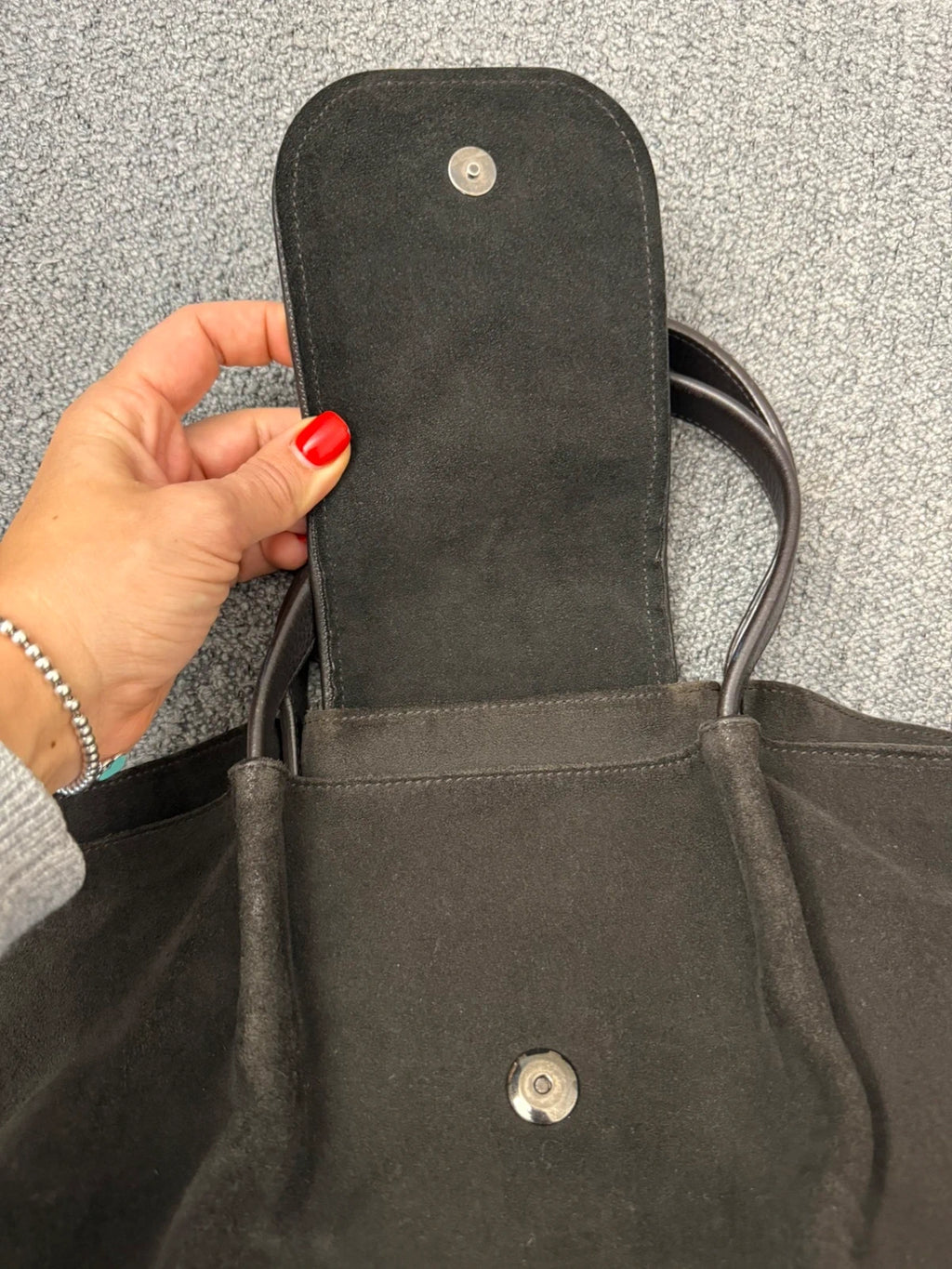 Fabiana Filippi very dark chocolate suede leather big bag - view 10