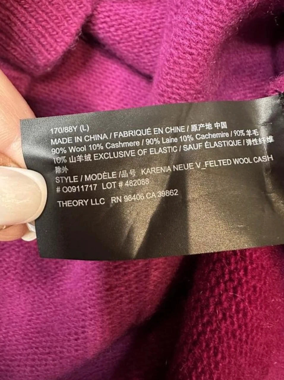 Theory fuchsia 100% cashmere jumper sweater - view 3