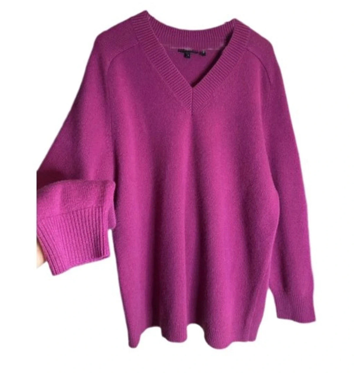 Theory fuchsia 100% cashmere jumper sweater - view 2