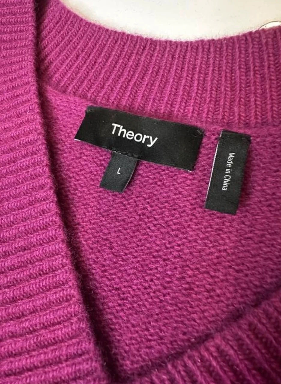 Theory fuchsia 100% cashmere jumper sweater - view 5