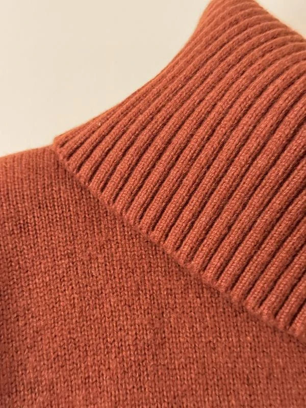 Joseph high neck soft wool terracotta sweater - view 2