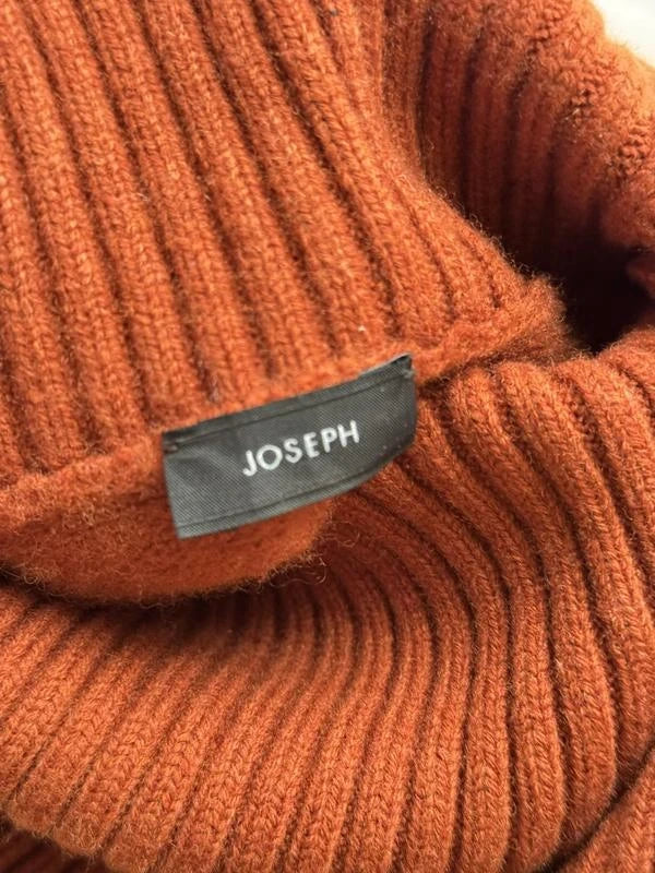 Joseph high neck soft wool terracotta sweater - view 3