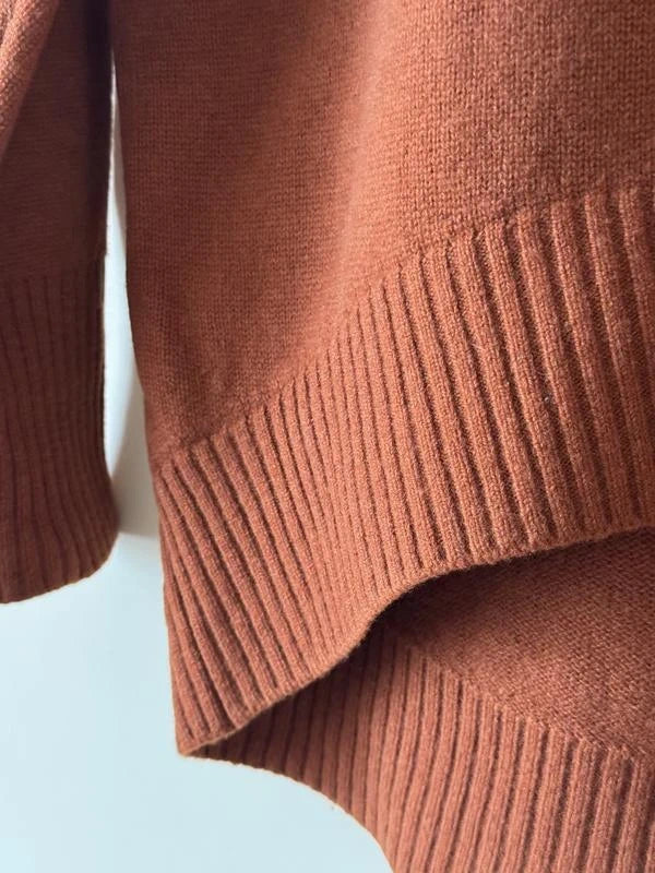 Joseph high neck soft wool terracotta sweater - view 5