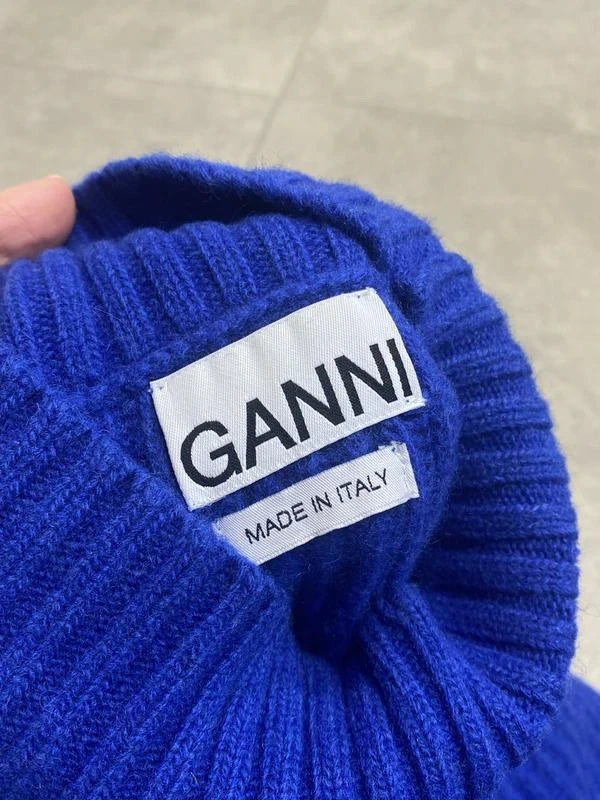Ganni wool electric blue sleeveless vest - view 4