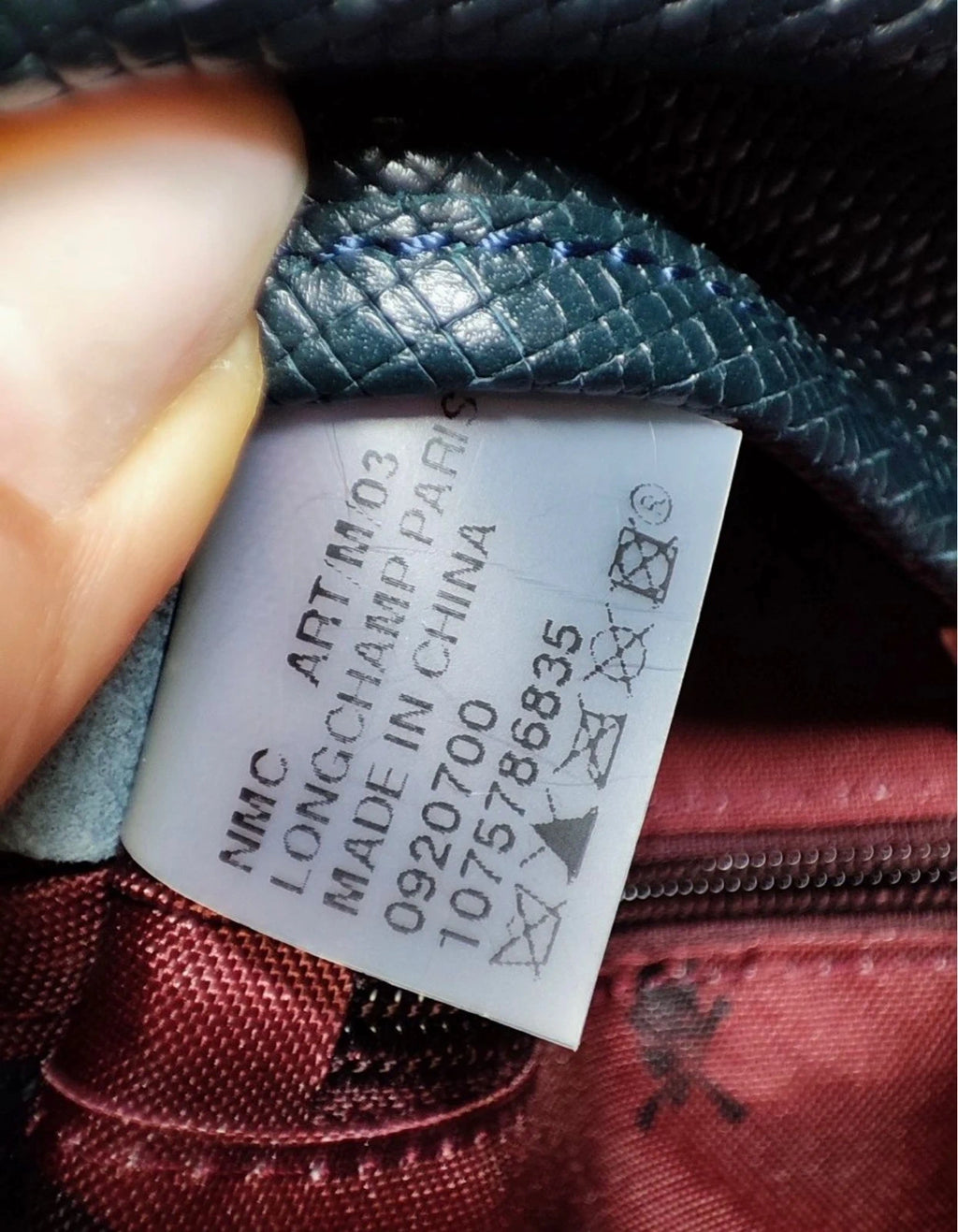Longchamp quadri dark navy leather crossbody bag - view 7