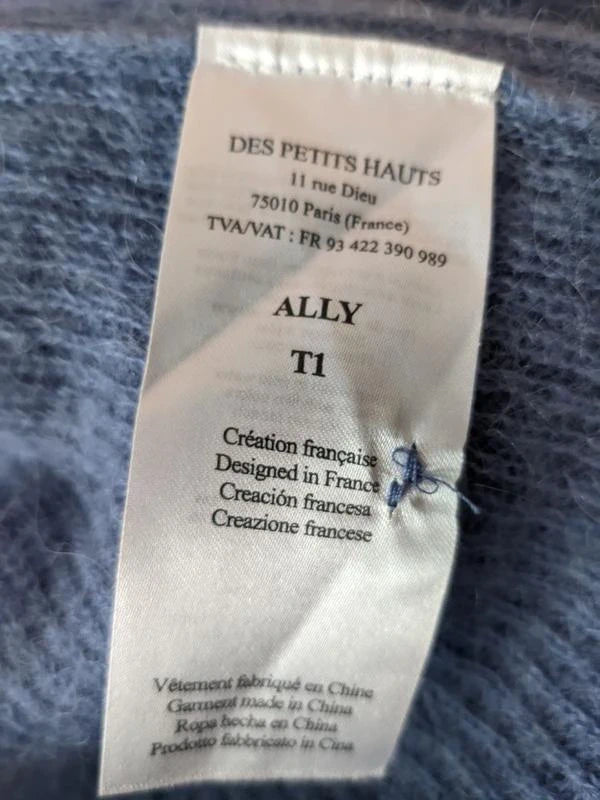 Des Petits Hauts blue kid mohair alpaca wool jumper sweater - view 7