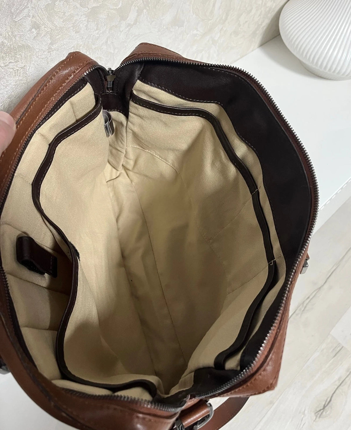Longchamp 3D new brown leather laptop bag briefcase - view 6