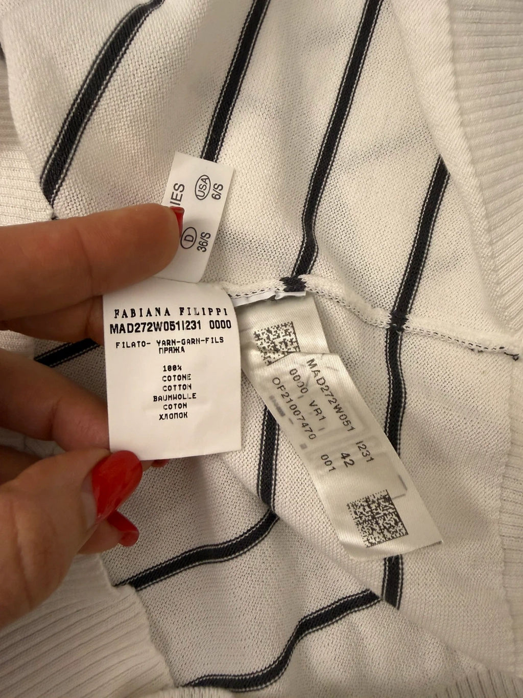 Fabiana Filippi new cotton striped light summer jumper - view 6