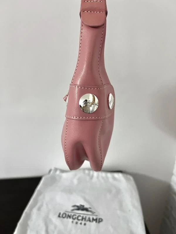 Longchamp pink leather baguette bag - view 6