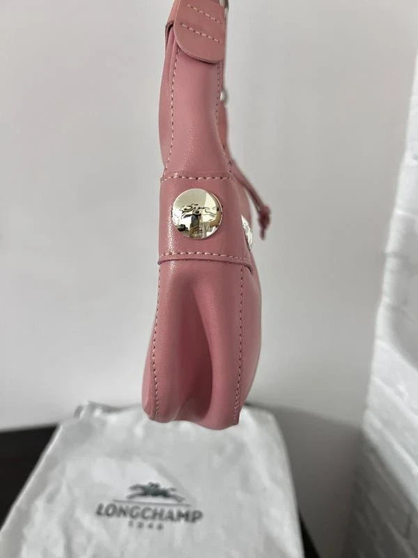 Longchamp pink leather baguette bag - view 7
