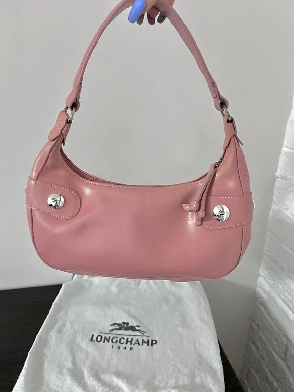 Longchamp pink leather baguette bag - view 2