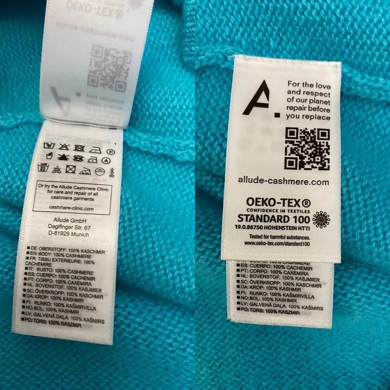 Allude turquoise 100% cashmere oversize sweater - view 4